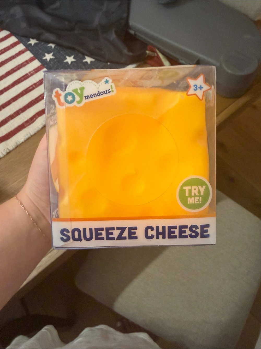 Toy Mendous Squeeze Cheese Stress Reliever - Yellow